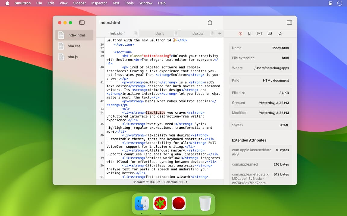 Smultron 12.5.1 Mac 破解版 简单易上手的程序编辑工具